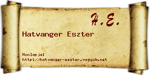 Hatvanger Eszter névjegykártya