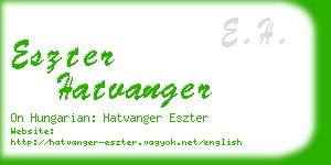 eszter hatvanger business card